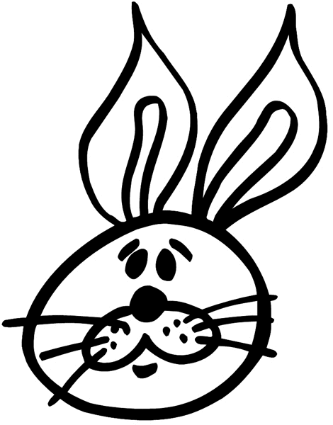 Rabbit head vinyl sticker. Customize on line.      Animals Insects Fish 004-0986  